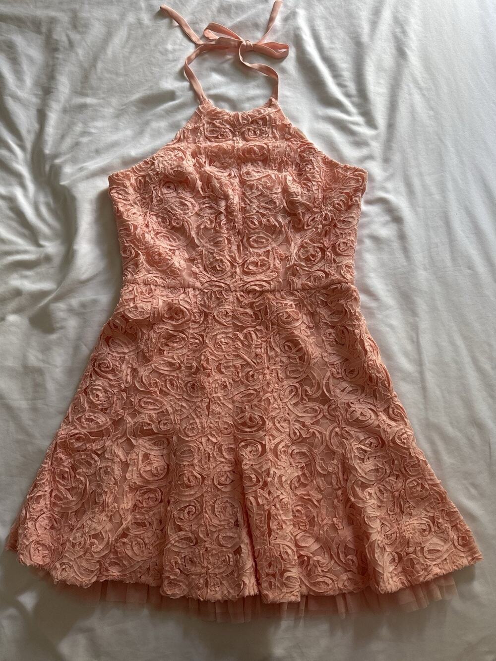 BCBG MaxAzria Pink Dress ASO Ariel Winter Wedding Guest Hoco Cocktail Coquette